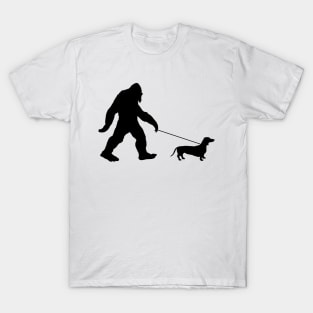 Bigfoot Walking Dog T-Shirt